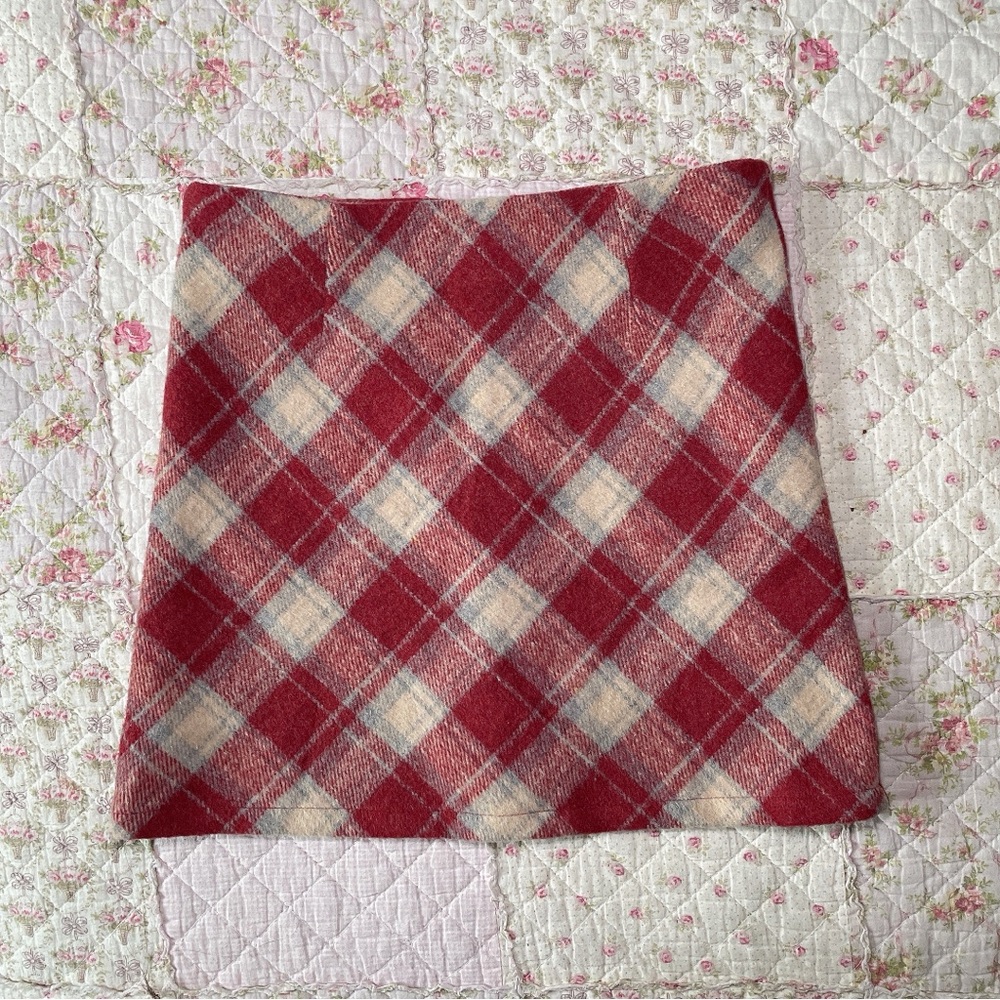 Cider red plaid tartan fall skirt